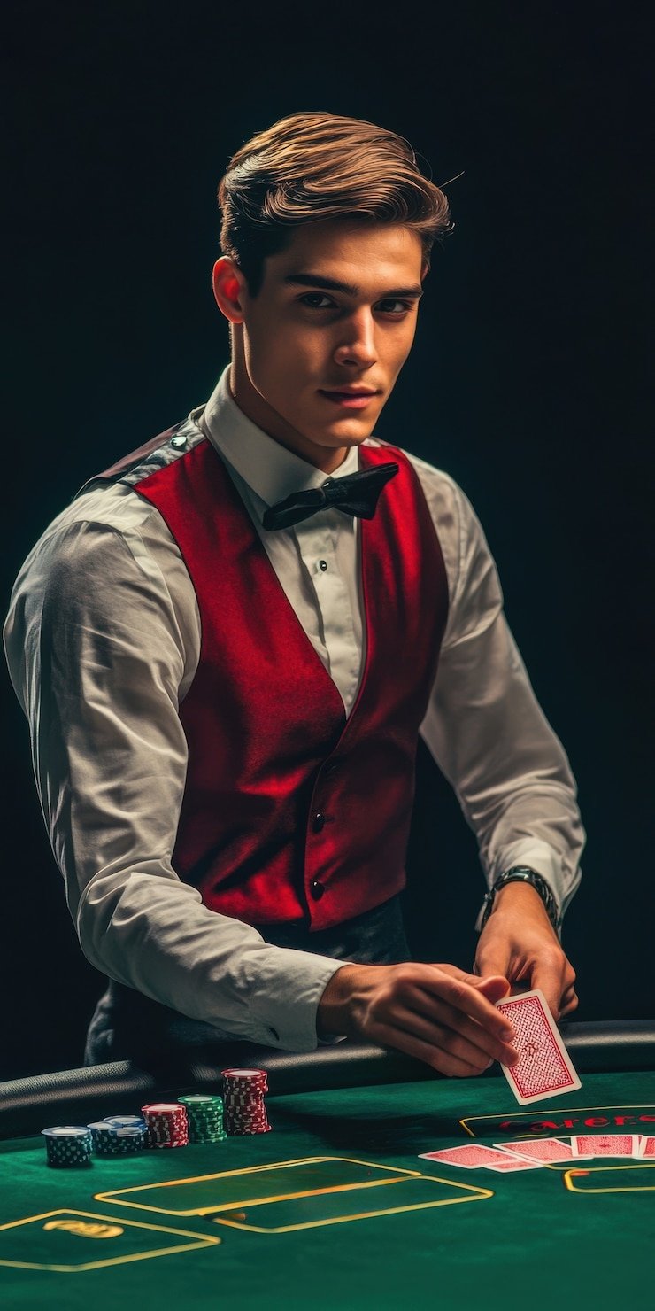 Dealer casino profesional menyajikan permainan live baccarat secara real time